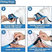 Vista 8 de LUCKYPAW Bozal para perro, bozal de malla para perros grandes y medianos, cubierta suave para la boca para evitar que muerdan y mastiquen, protector