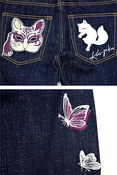 【極美品】今昔 konjaku 牡丹と狐 デニム ジーンズ  現行品 ストレッチ Amazon.co.jp: (コンジャク)今昔 牡丹と狐のデニムジーンズ