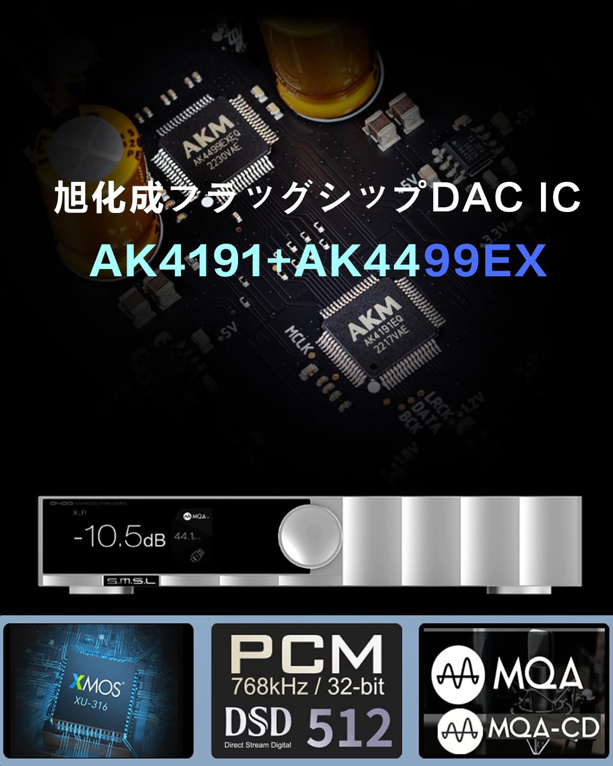 Amazon.co.jp: S.M.S.L D400PRO D/Aコンバーター Bluetooth 5.1 DAC 
