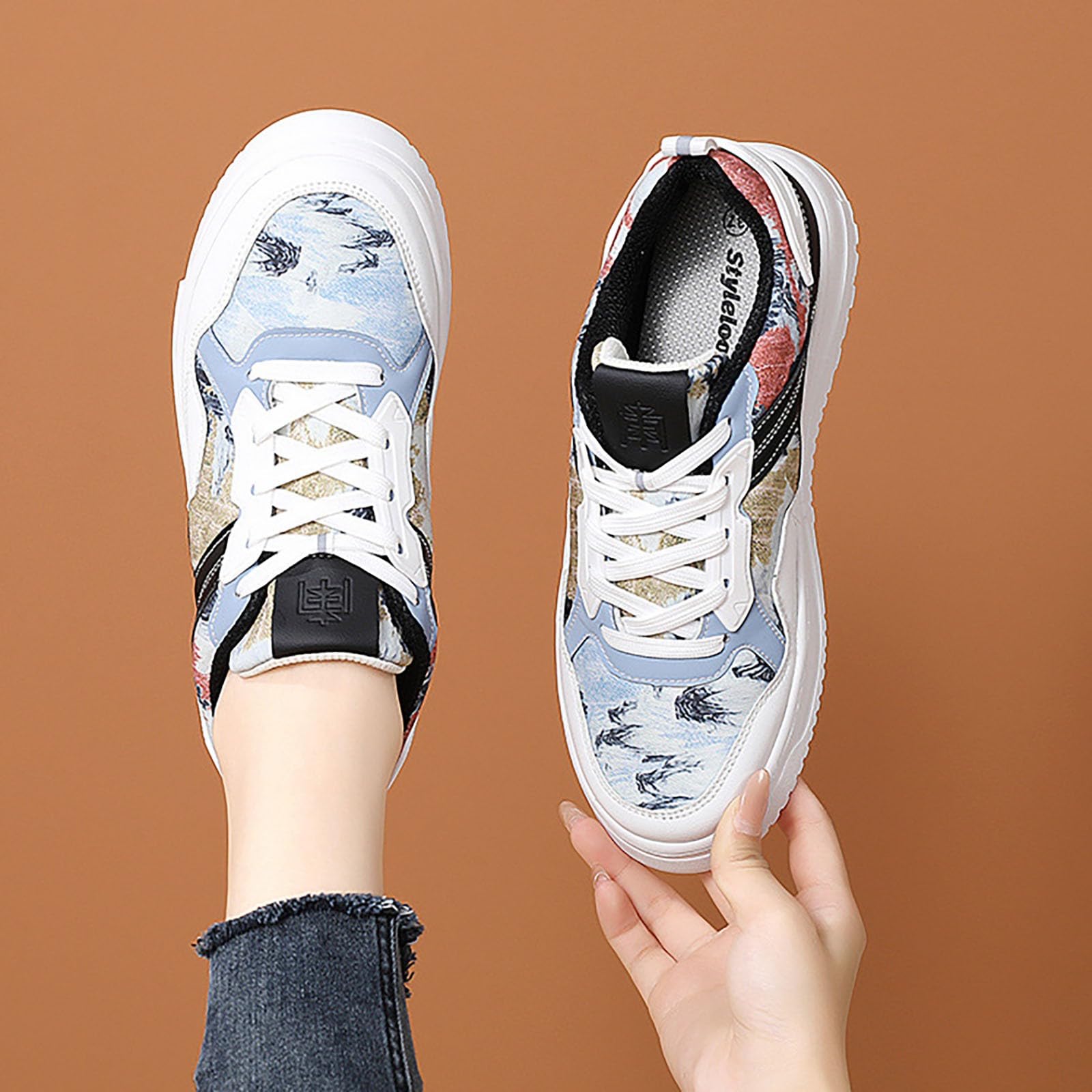 Sneakers Donna da Ginnastica Scarpe Casual Comodo con Laccio/Senza Lacci Antiscivolo per all’Aperto Scarpe Comode Donna Estive Sportivo Casual Versatile
