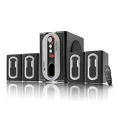 WOODVOX Home Theater WEGA Small 4.1 Bluetooth Multimedia Home System Speaker with 1 Subwoofer 5.25 Inch 4 Speaker Connect with Remote USB Sd Card Aux Cable