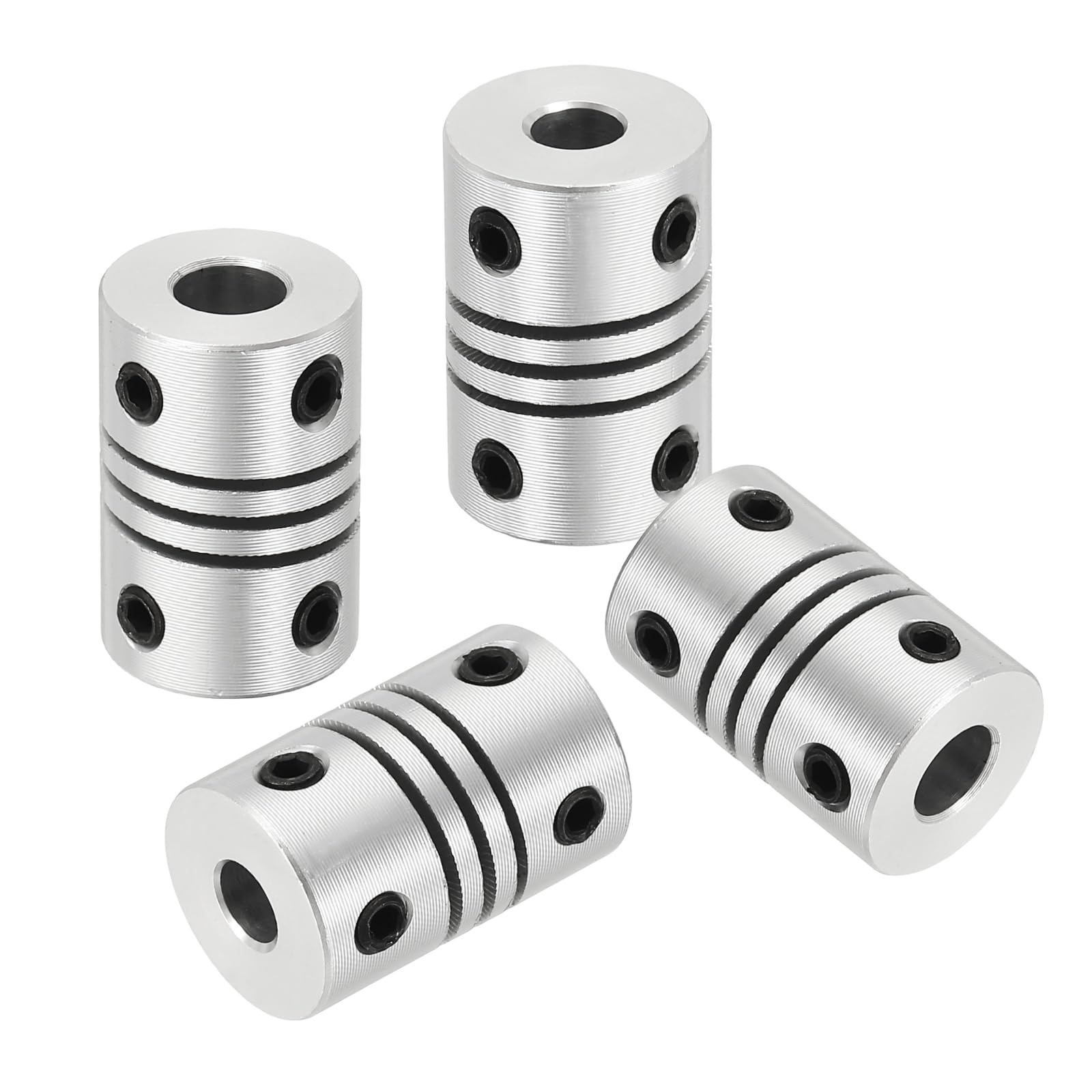uxcell 4Pcs Flexible Couplings 4mm to 5mm Aluminum Alloy Joint Connector, Flexible Shaft Couplings Motor Coupler for 3D Printer CNC Machine Motor Guide DIY Encoder D12 x L18mm