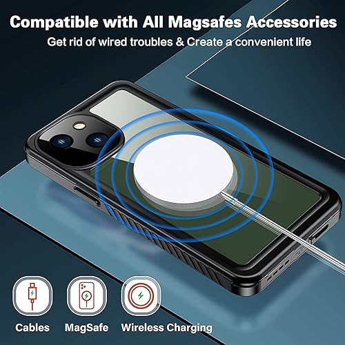 Miniatura 4 de Funda impermeable para iPhone 13 Mini, protector de pantalla integrado 16 pies militares a prueba de caídas IP68 bajo el agua a prueba de caídas de