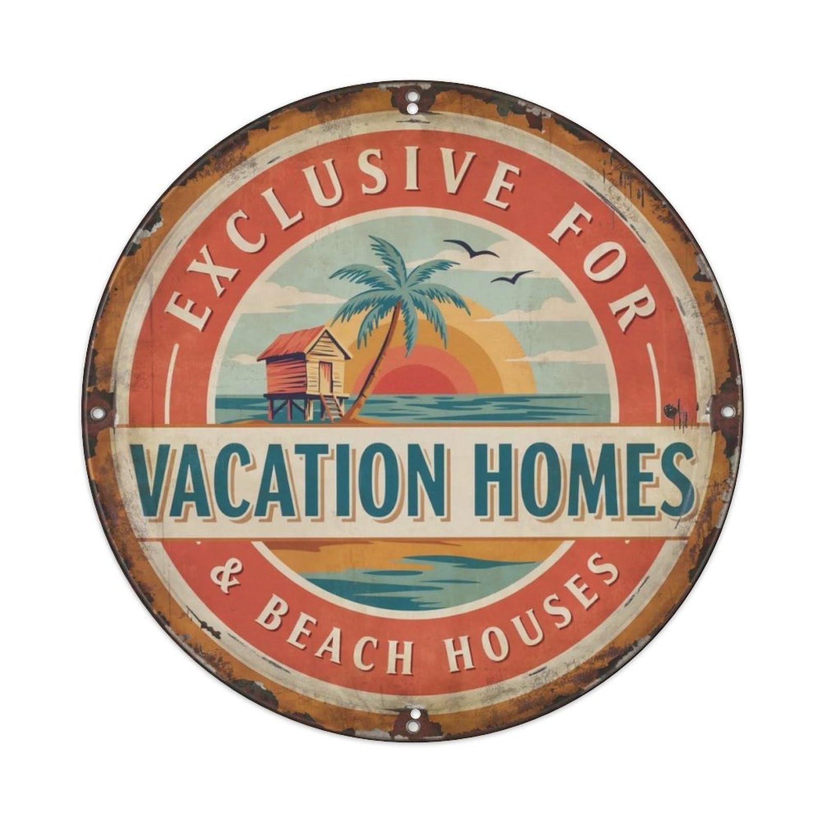 Retro-Beach-Decor Metal Tin Sign Plaque
