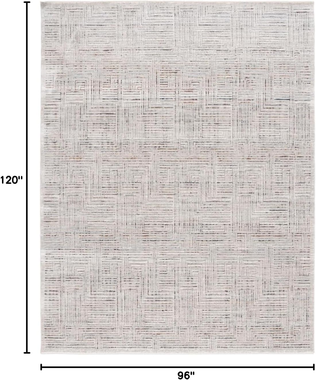 Elegant Ivory 8' x 10' Hand-Knotted Synthetic Area Rug