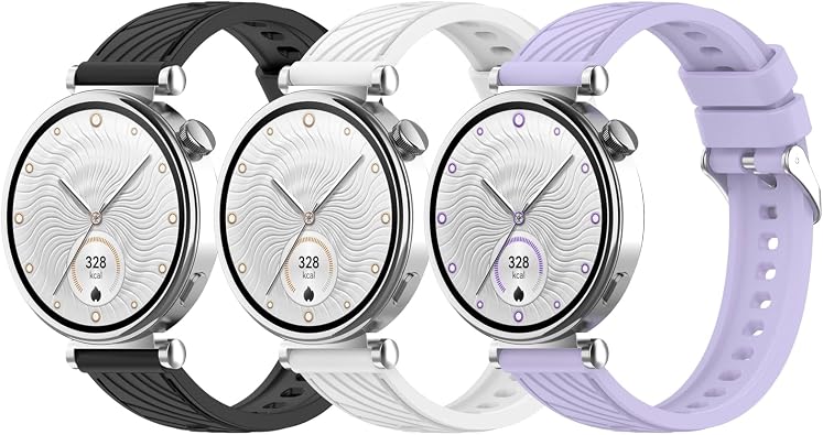 Watch Strap Compatible with Huawei GT 5 41mm/GT5 Pro 42mm/GT4 41mm Silicone Sport Replacement Band for Women