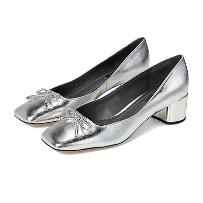 Franco Sarto Natalia Square Toe Block Heel Pumps with Bow High Women