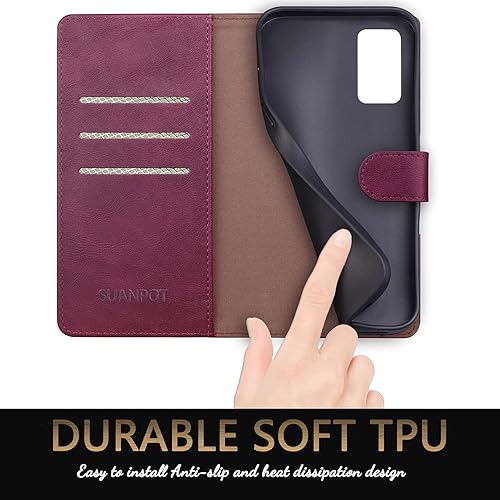 Miniatura 6 de SUANPOT Funda de piel tipo cartera para Samsung Galaxy Note 20 5G de 6.7 pulgadas con bloqueo RFID, tarjetero para tarjetas de crédito, funda de