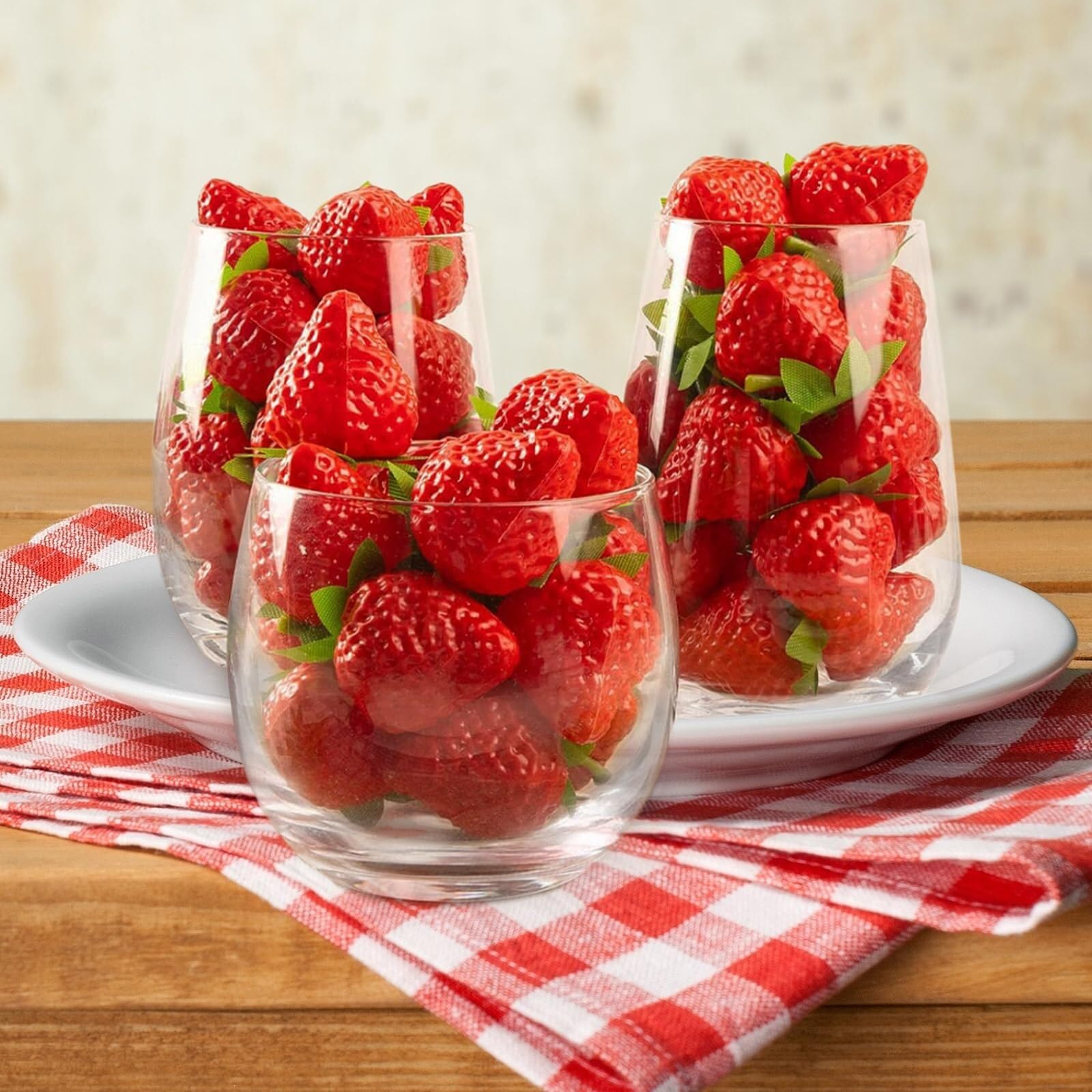 Cucina Frutta Realistica Fragola Rossa Artificiale In Plastica, Decorazione Di Simulazione, Frutta Decorativo
