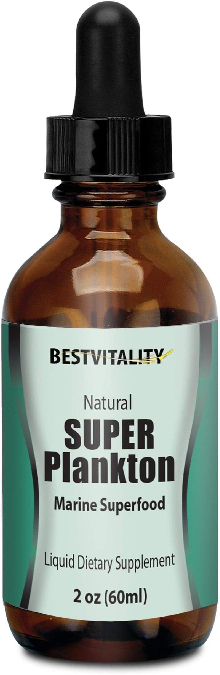 BestVitality- Vegan Safe All-Natural Plankton-Marine Super Food with Iron, Magnesium, Omega -3 Fatty Acid and Ionic Trace Minerals - Liquid Dietary Supplement - 2 oz (60ml)