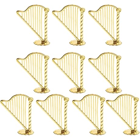 Jojofuny Angel Harp Prop - Miniature Musical Instrument Model for Xmas Tree and Party Decor
