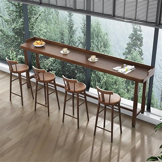 Bar Table Simple Pine Bar Table Counter Height Rectangular High Top Table for Kitchen & Dining, Living Room Pub Table(XL)