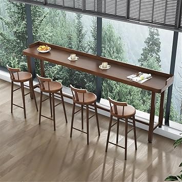 Bar Table Simple Pine Bar Table Counter Height Rectangular High Top Table for Kitchen & Dining, Living Room Pub Table(XL)