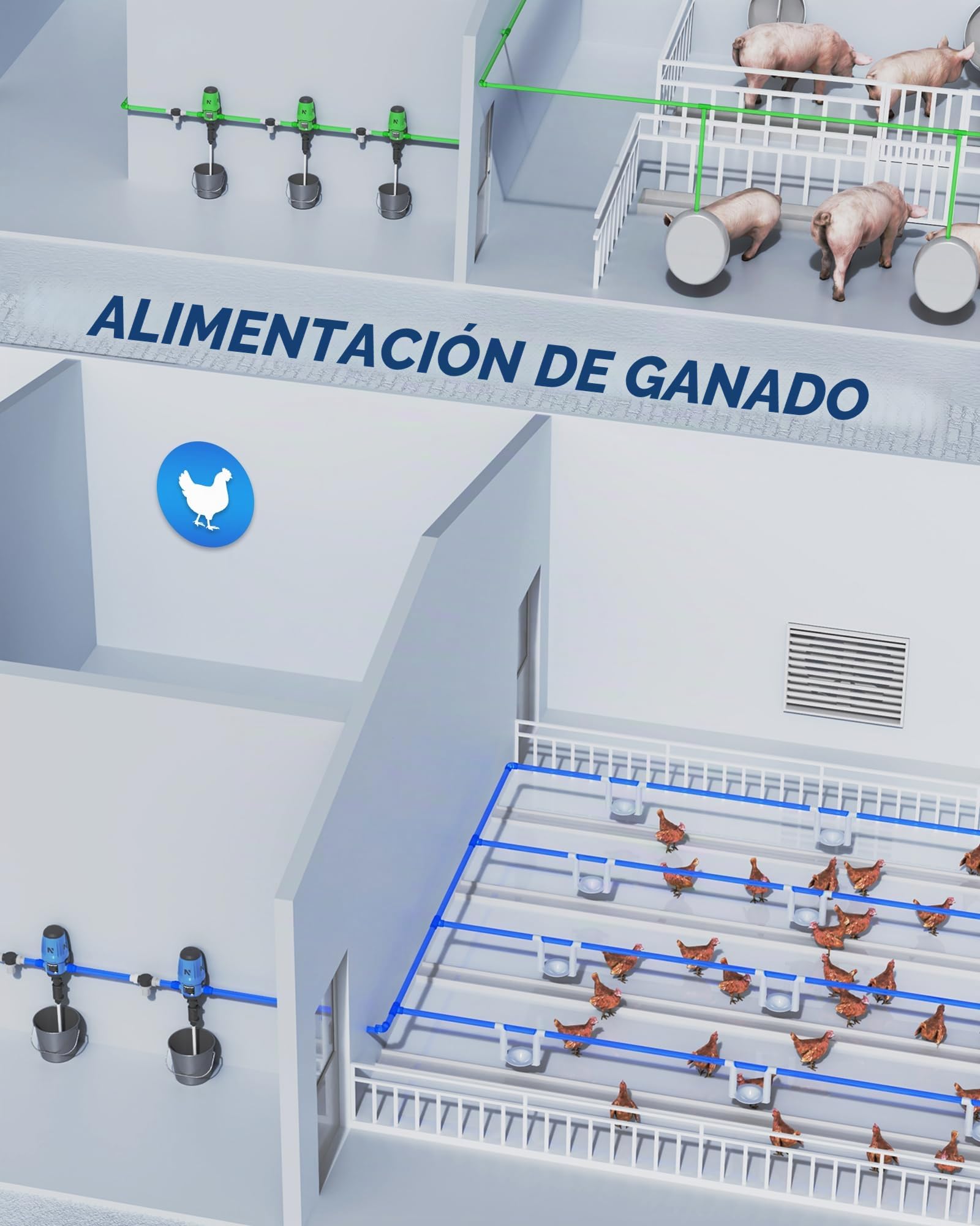 NEWTRY Inyector de fertilizante para riego por goteo, bomba dosificadora ajustable del 0,4% al 4%, dosificador de líquido de 3/4'' NPT accionado por agua para jardín, invernadero, sistema de riego e