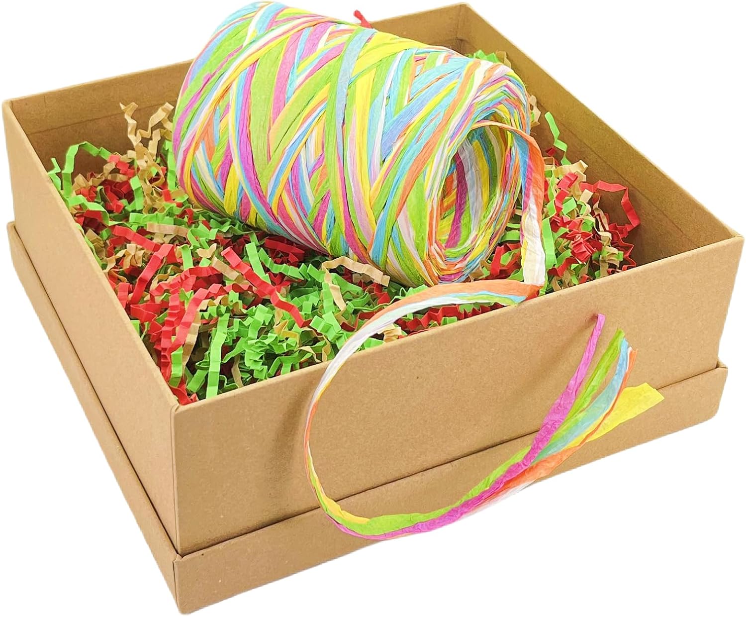 262 Feet Colored Raffia Ribbon for Gift Wrapping Crafts Party Decoration Christmas Gift Birthday,6-Color Raffia Paper Ribbon (Color A)