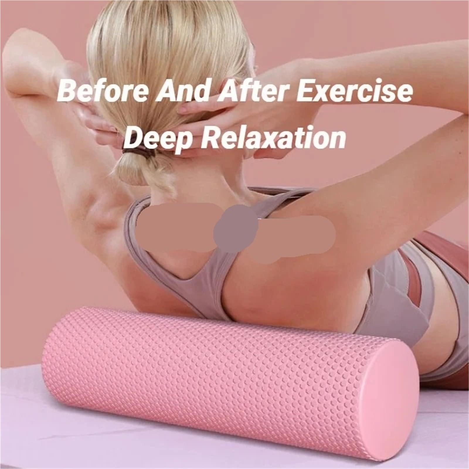 Rullo da yoga 2 pezzi: cilindro rotondo in schiuma EVA for pilates ed esercizi for tutta la famiglia Per Sport(Blue)