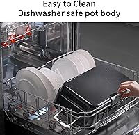 Vista 4 de Slow Cooker 10-Quart - PFOA-Free Ceramic Coating, Oven Safe to 450°F Keep Warm Function for Large Family Gatherings (Includes Silicone Spoon)