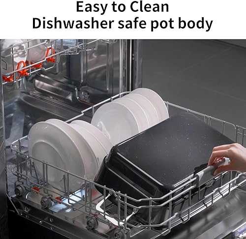 Miniatura 4 de Olla de cocción lenta de 10 cuartos de galón, revestimiento de cerámica sin PFOA, apto para horno hasta 450 F  Función de mantener el calor para