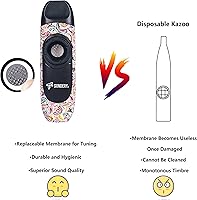 Vista 3 de Sondery Instrumento de viento profesional Kazoo con 5 membranas, cordón y bolsa