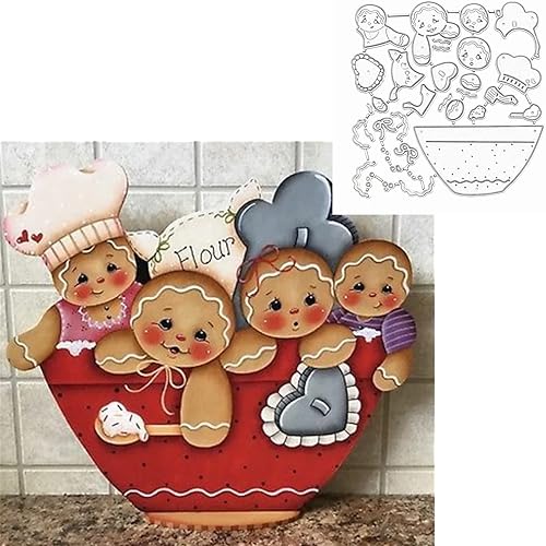 Troqueles de metal para hombre de jengibre, lindas tazas de jengibre para hombre, plantillas de corte para álbumes de recortes, fotos, troqueles