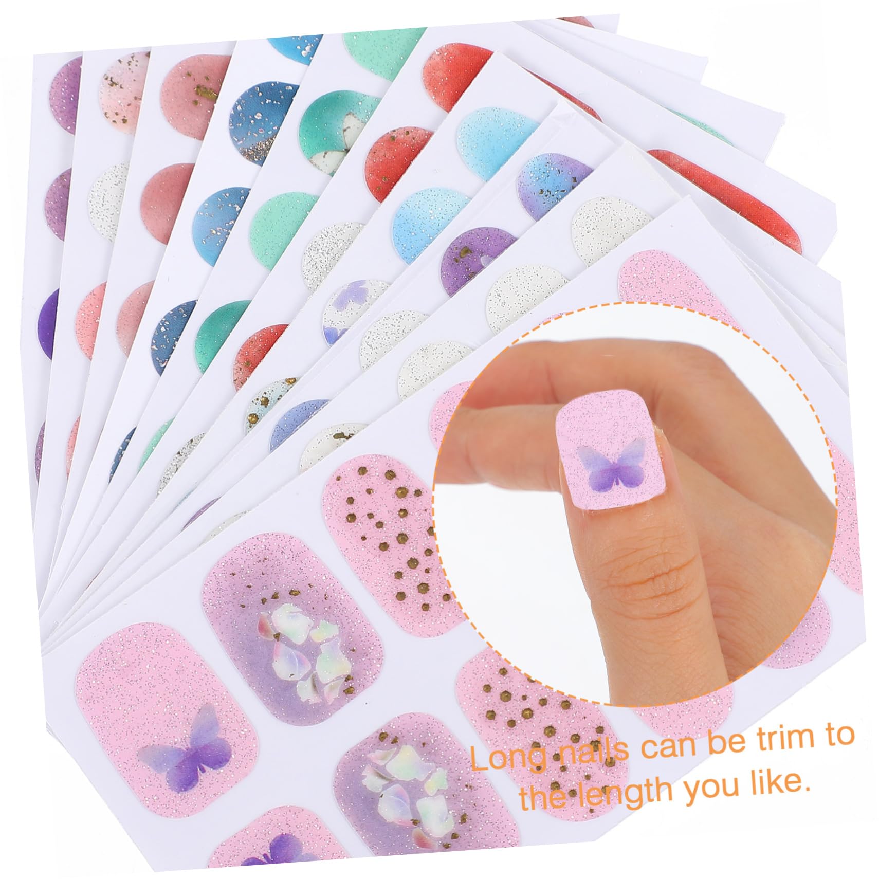 5 Set Adesivi per Unghie Film Nail Stickers Impermeabili con Design Unico per Manicure Creativa Confezione per Decorazioni Festive