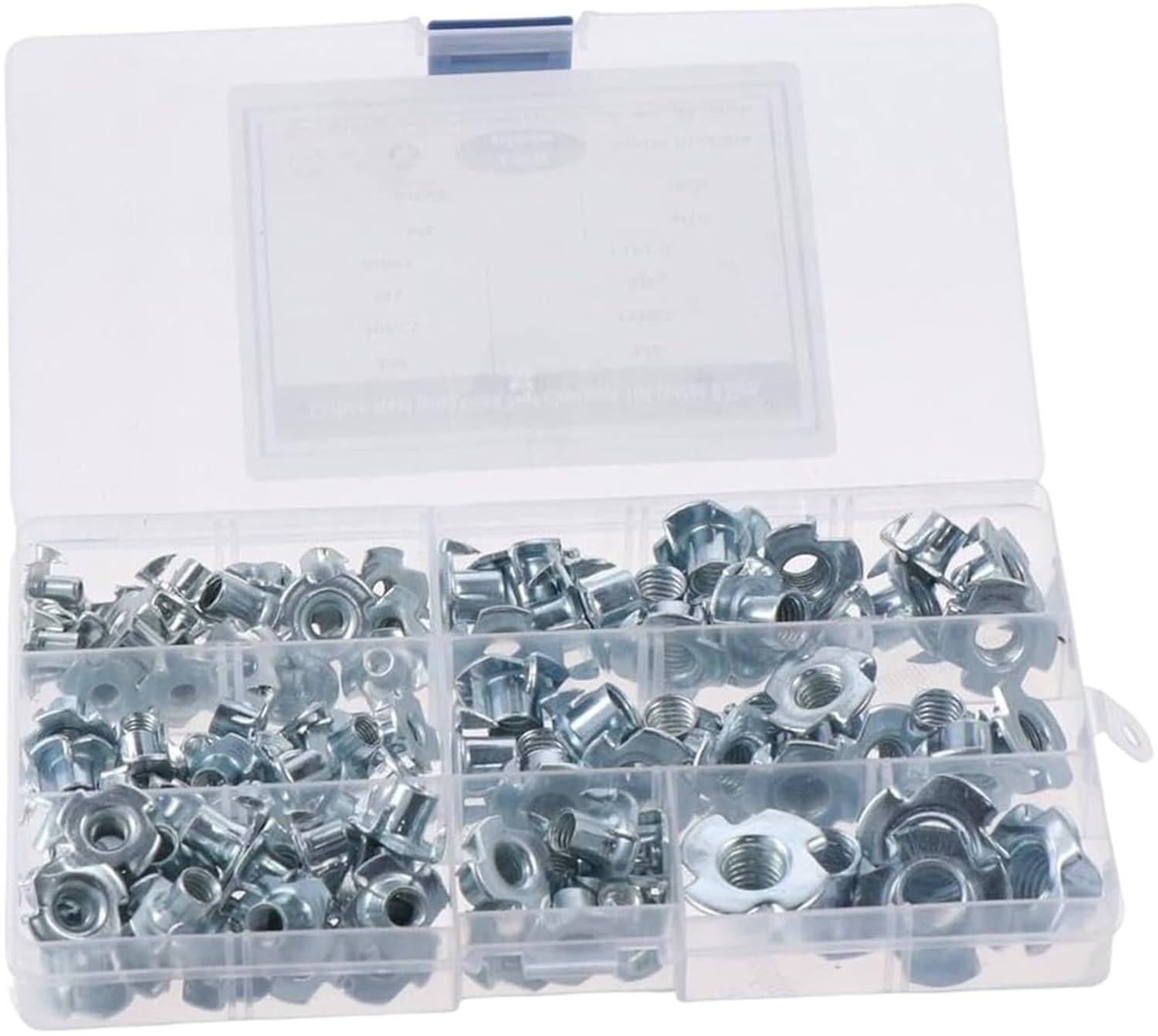T Nuts 105pcs Galvanized Four-Claw Nuts Carbon Steel Suitable for Wooden Furniture Maintenance