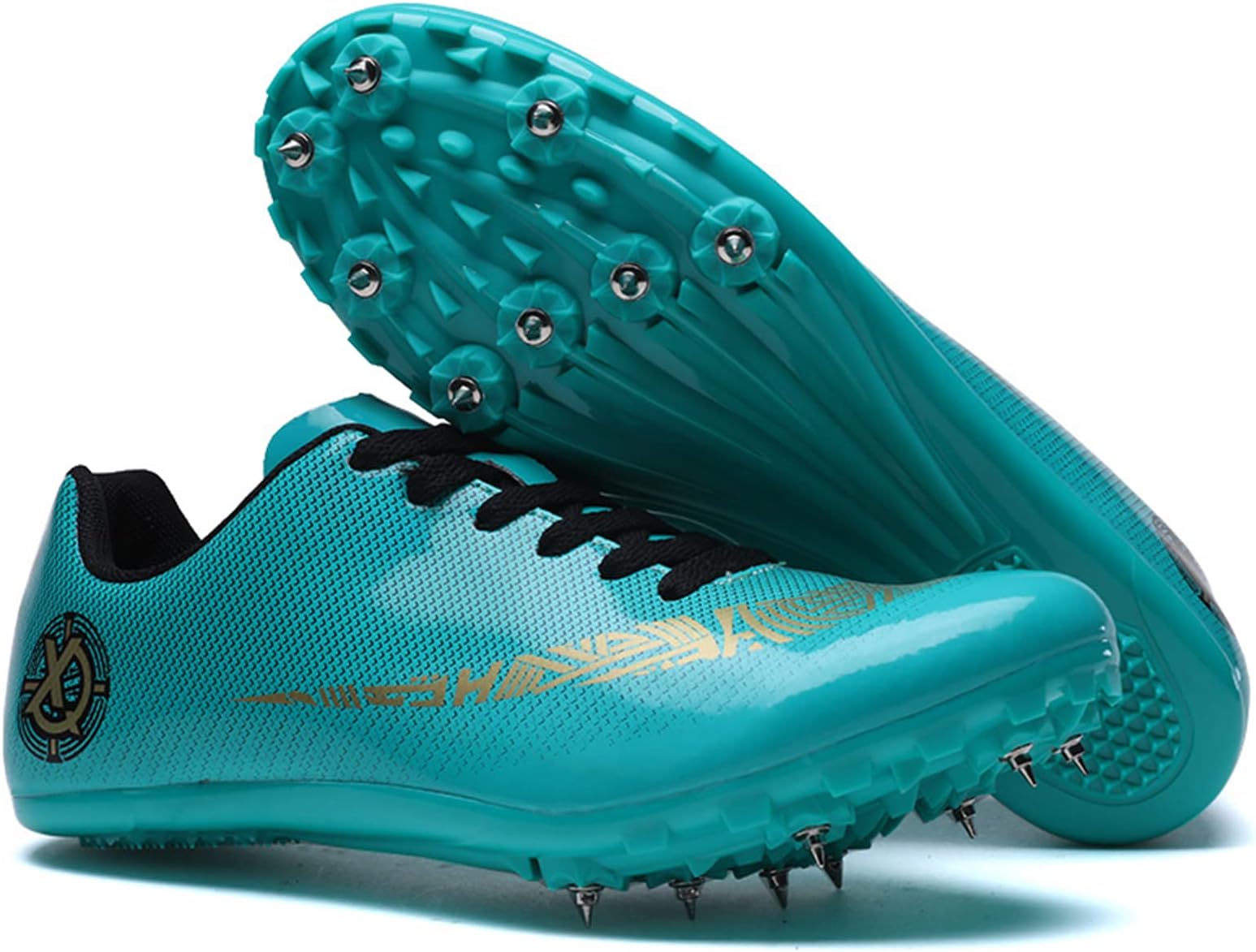 LuVlc Mens Womens Spikes Athletics 8 Nails Unisex Athletics Shoes, Non-Slip Youth Sports Shoes with Spikes and Sprint Men Children and Women,Green,44