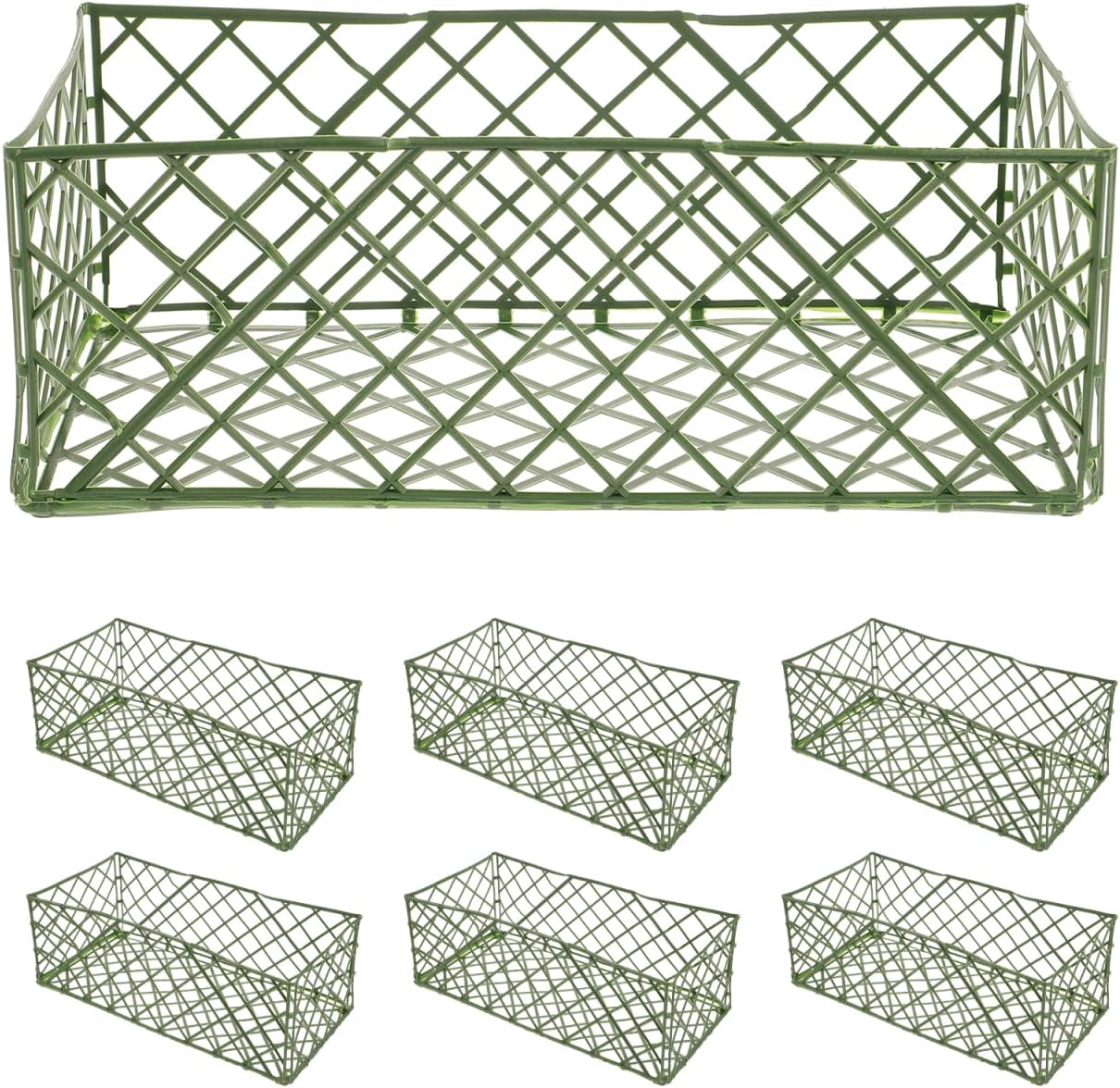 Housoutil 10 Pcs Floral Foam Cage Mesh Holder Fresh Flowers Cage Bowl for Table Centerpieces Floral Arrangement Florist Wedding Decoration Green