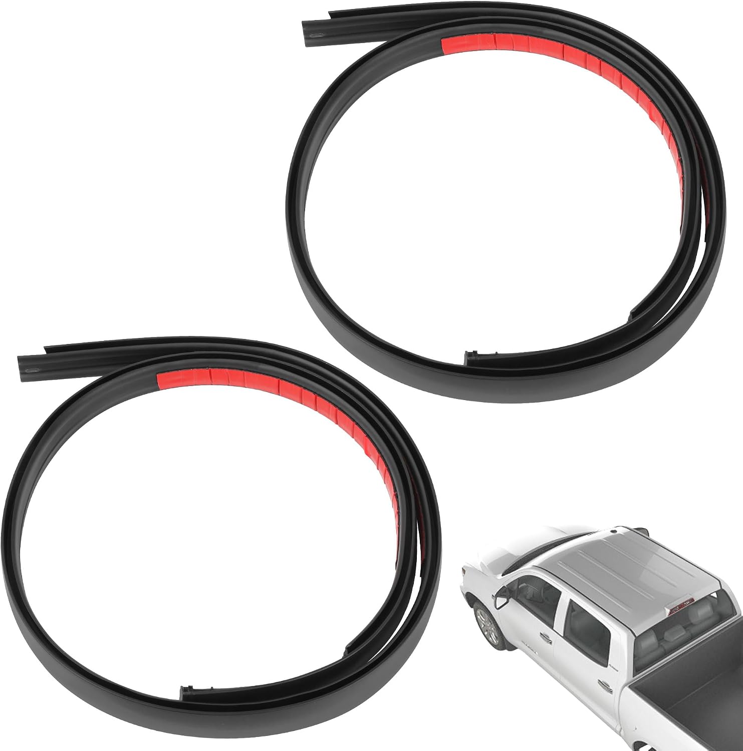 2Pcs Roof Drip Molding Trim Weatherstrip Seal Kit Compatible with Toyota Tacoma Double CAB 2016-2023 Left and Right Side Rubber WeatherStrip Kit Replacement for 75552-04080 75551-04081