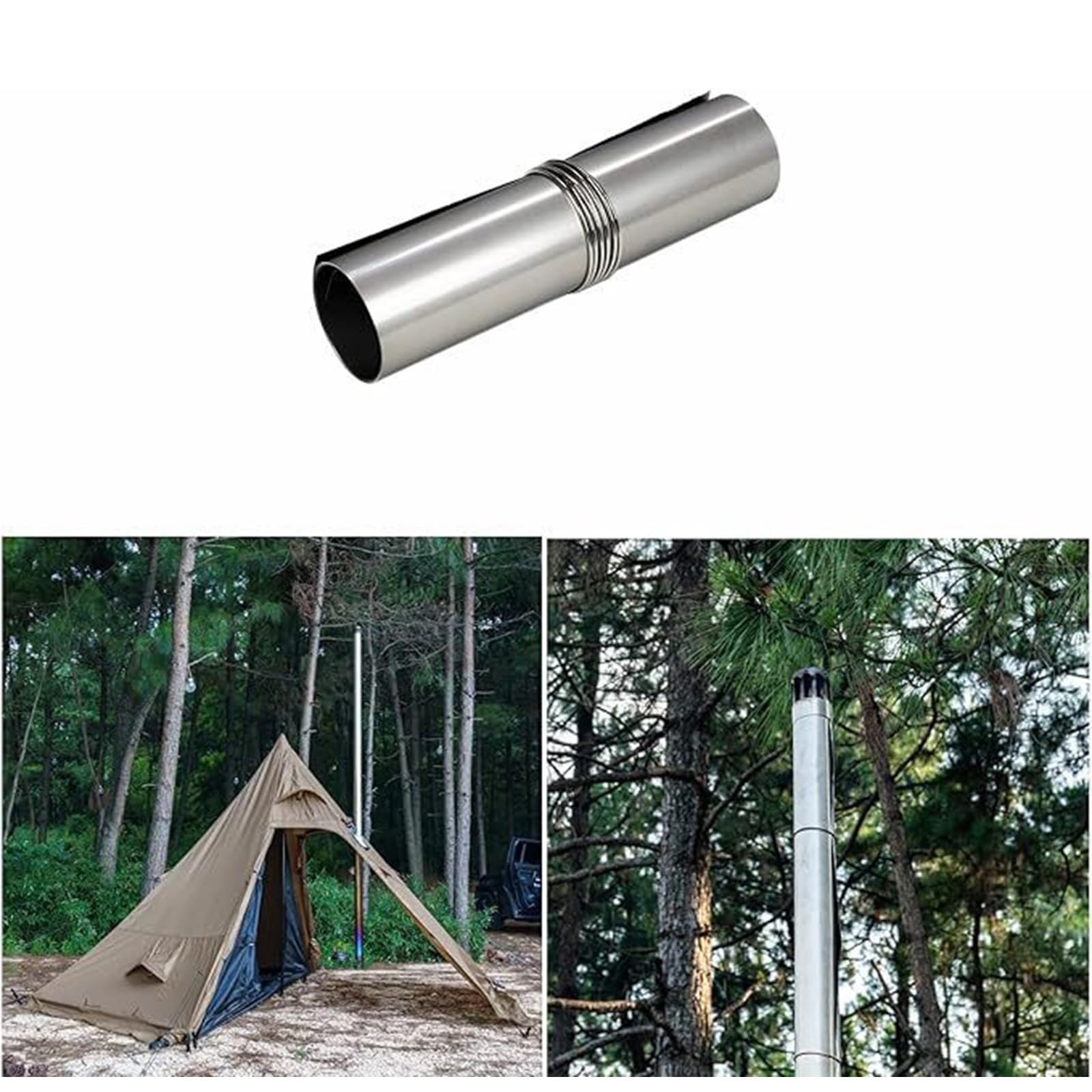 Oxxggkao Stainless Chimney Hand-Rolled Chimney Wood Stove Chimney Tent Stove Chimney with Outdoor Tent Stove Easy Assembly