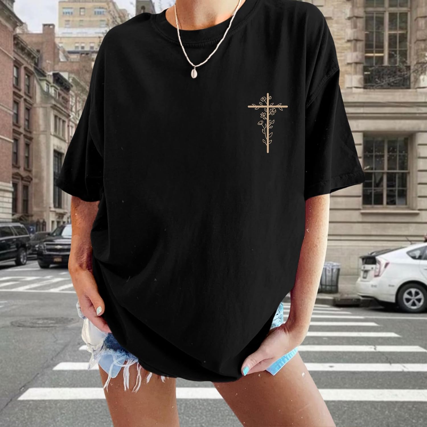 Christian Shirts for Women Oversized Jesus Religious Faith Tshirt Sayings Bible Verse Inspirational Tees Casual Tops - Image 5