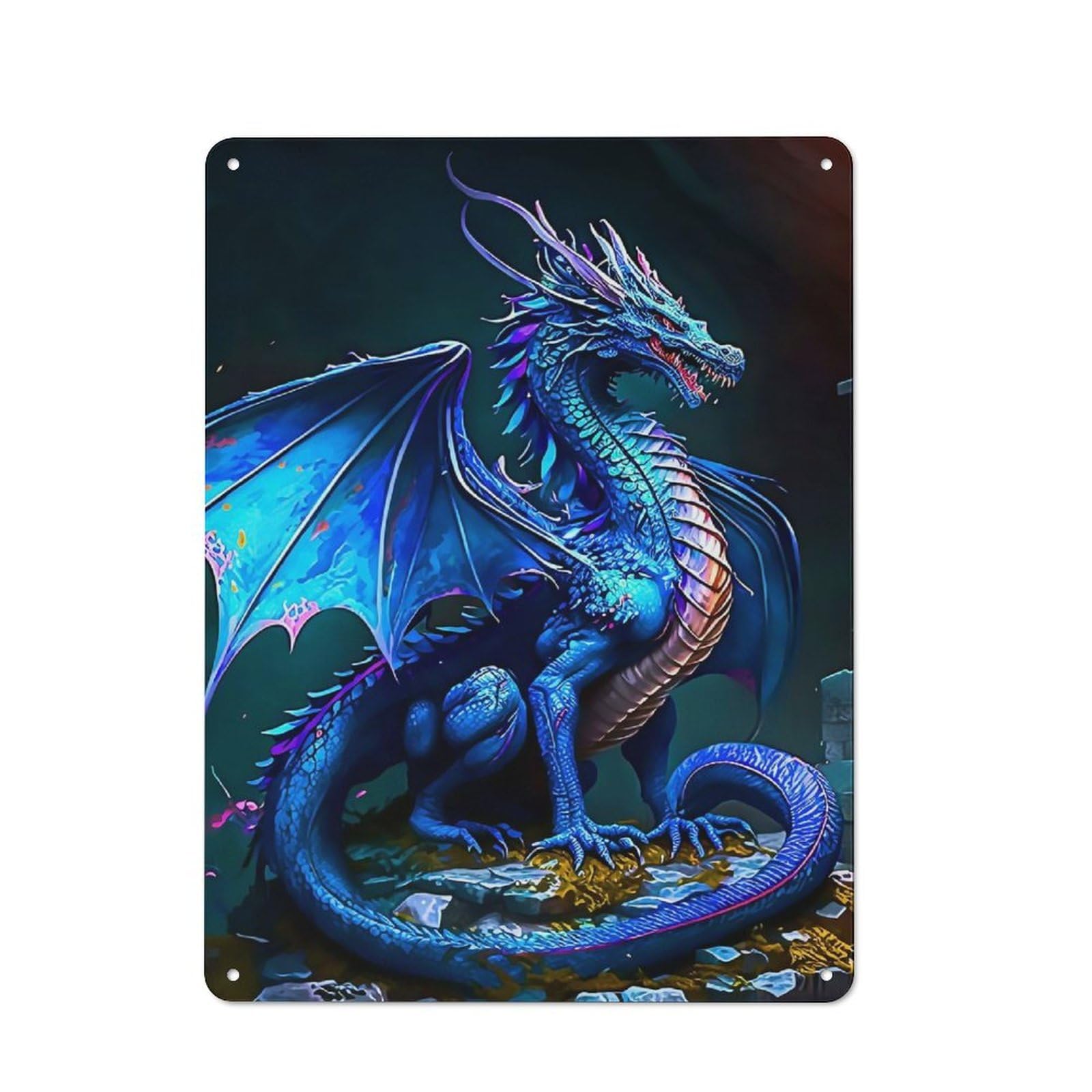 Junmoney Dragon Cottage Style Country Metal Sign 40X30cm, Farmhouse Wall Decor For Farmhouse Kitchen, Pantry Or Dining Area