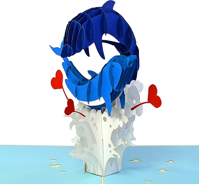 CUTPOPUP Dolphins Couple Anniversary Card Pop Up, 3D Wedding Anniversary Card Pop Up For Couple, Parents, Her, Him, Loved One- Ideal On Wedding Anniversary, Birthday, Christmas, New Year UK