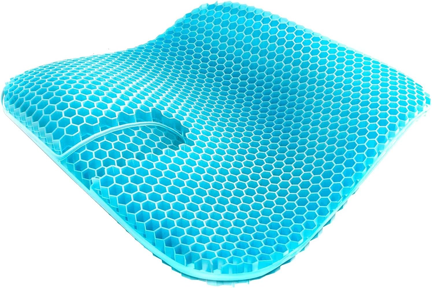 Gel Seat Cushion,Double Thick Seat Cushion, Multi-Use Seat Cushion Super Breathable Gel Cushion for Car, Office Chair, Wheelchair (Light Blue)
