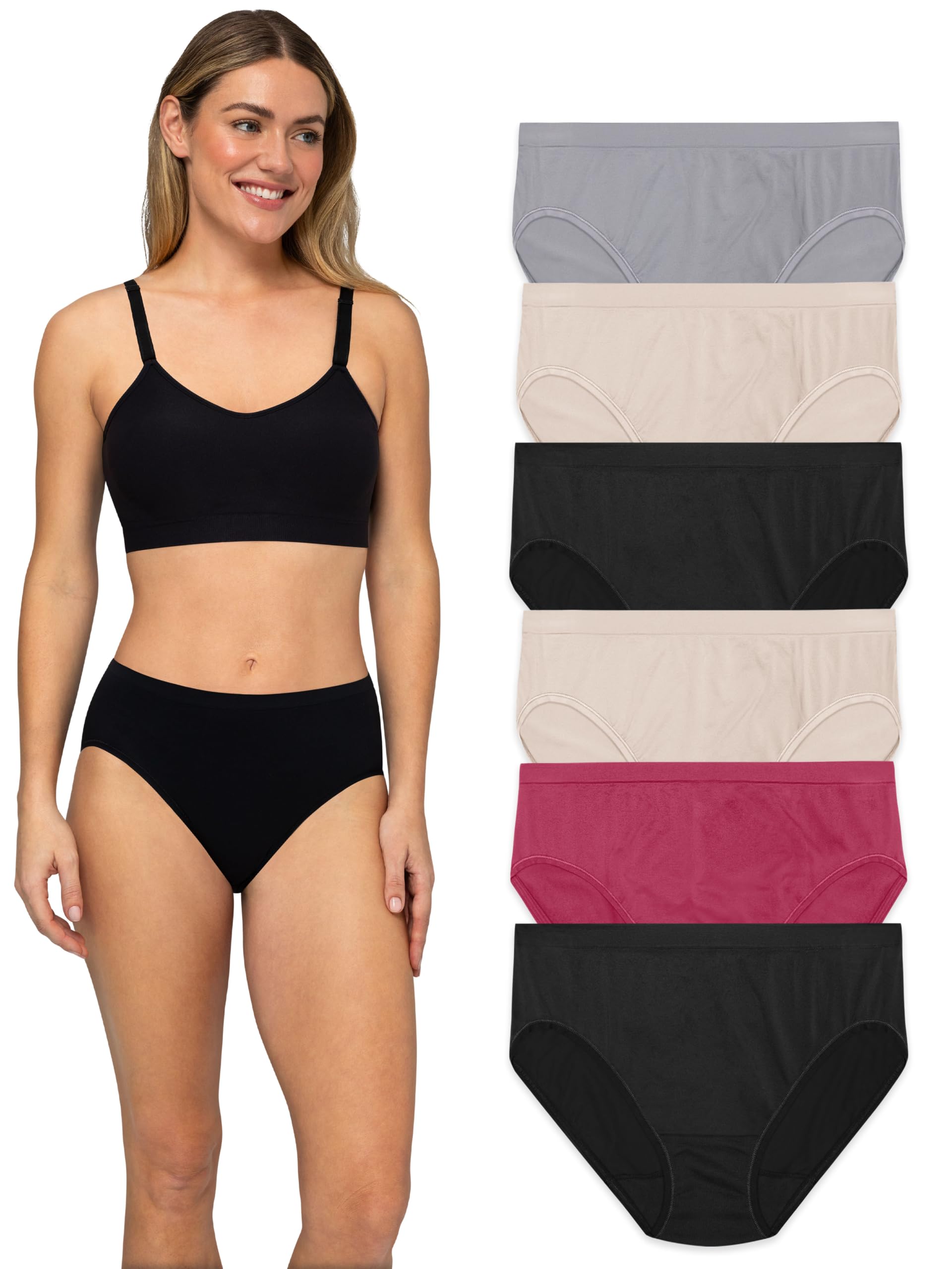 Fruit of the Loom womens6053211Seamless Underwear Multipack (Assorted) Briefs - Multi - M
