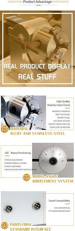 US Stock 60W Fiber Laser Engarver Machine MOPA JPT M7 Fiber Laser Marking Engraveing Machine with 175175mm lens and 80mm Rotary Chuck Mopa Marker Class 1 Laser Output Power 0.39mW
