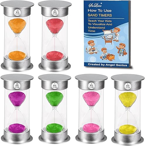 SuLiao Reloj de arena con temporizador de arena de 30 segundos, 1, 3, 5, 10, 30 minutos, reloj de arena irrompible de plástico, reloj de arena