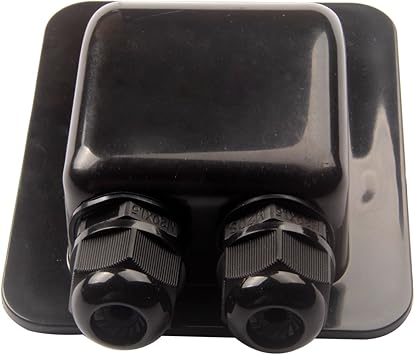 Weatherproof ABS Solar Double Cable Entry Gland,Curved Cable Connector for All Cable Types 2mm2 to 6mm2 for Rv, Campervan, Boat Black