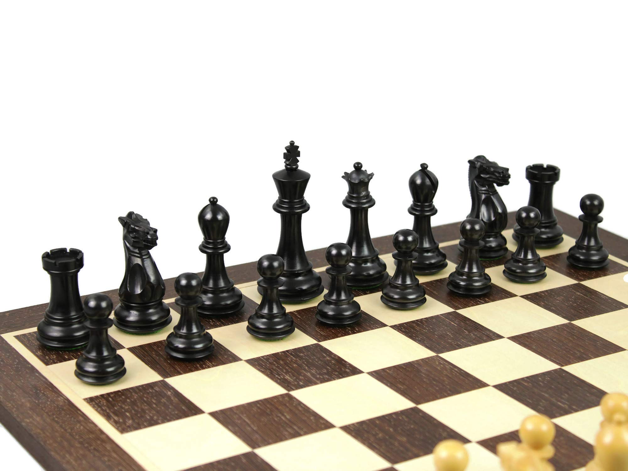 Juego de ajedrez de madera para adultos, hecho a mano, grande, de lujo, juegos tradicionales de wenge, ebonizado, profesional, piezas de ajedrez de 53,3 cm