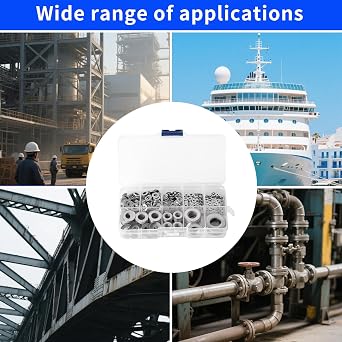 760 Pcs Metal Washers for Screws, Stainless Steel Washers for Bolts, Hardware Flat Washersfor Home Repair Construction, M2 M2.5 M3 M4 M5 M6 M8 M10 M12 Washer Assortment Set