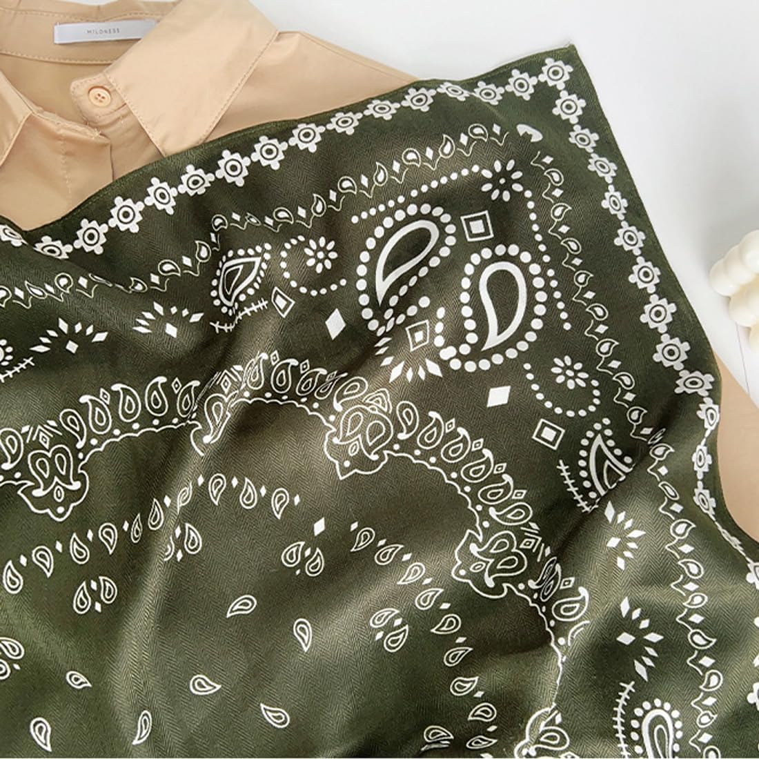 K-Elewon Medium Square Head and Neck Scarf - Multipurpose Hair Wrap, Sleeping Wraps Bandana - For Women H19 - Image 7