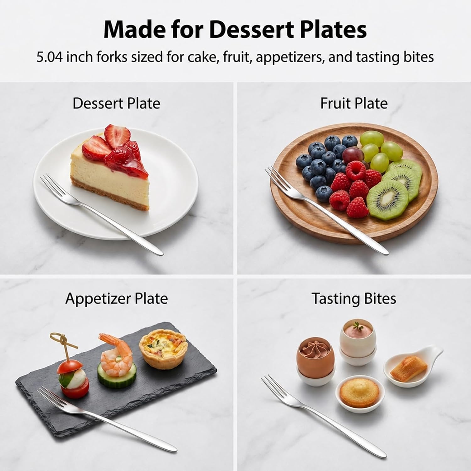 Mini Dessert Forks, 5.04-Inch Stainless Steel, Set of 12, Appetizer Forks