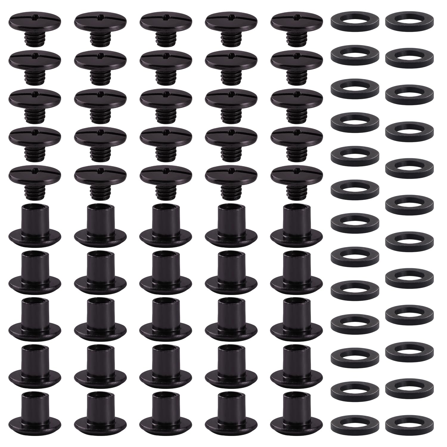 YIXISI 25 Set M5x5mm Chicago Binding Screws Kit, Book Binding Rivets, Leather Rivets, Binding Screws Posts