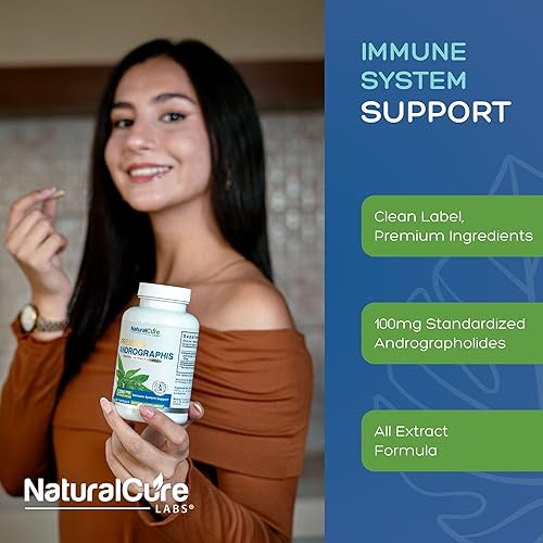 Vista 13 de Natural Cure Labs Extracto premium de Andrographis Paniculata de 1,200 mg con 100 mg de andrografólidos Cápsulas veganas para apoyo inmunológico