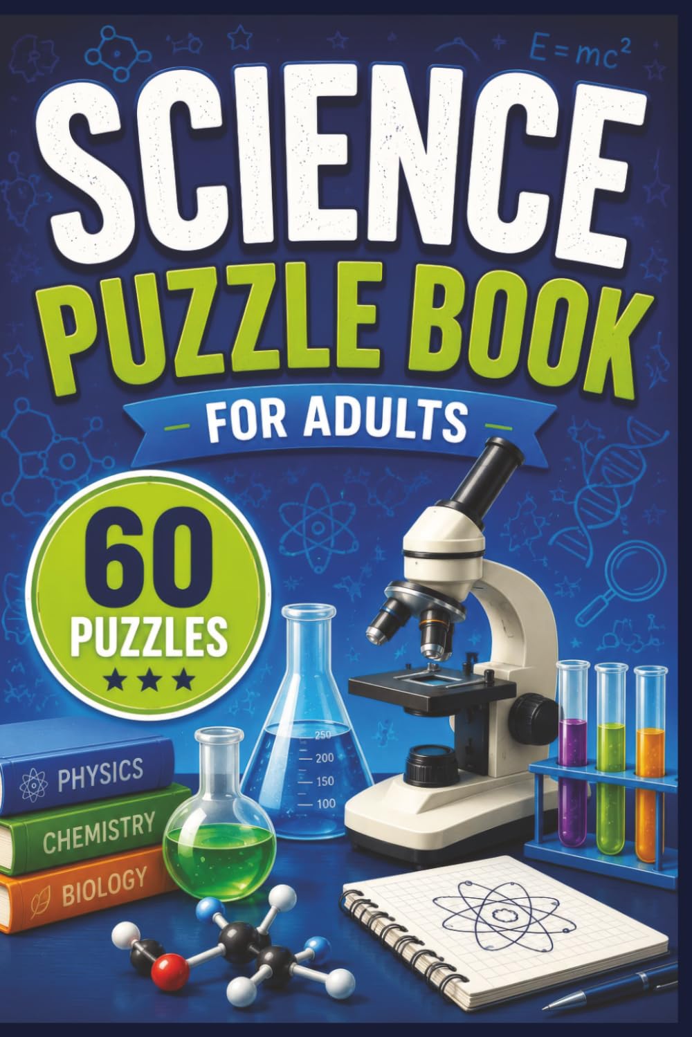 Science Puzzle Book for Adults: 20 Crossword, 20 Word Search & 20 Sudoku Puzzles | 60 Total Puzzles: Fun Physics, Chemistry, Biology and Space Science Puzzles for Science Enthusiasts