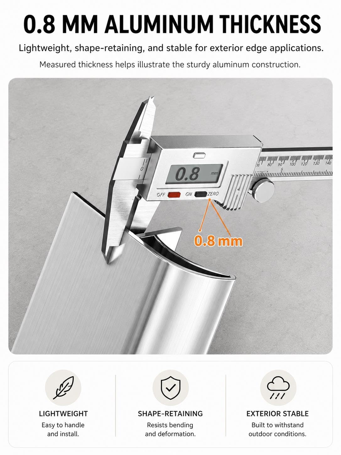 Perfil Goterón Aluminio 120cm, Desviador Agua Exterior para Azulejos