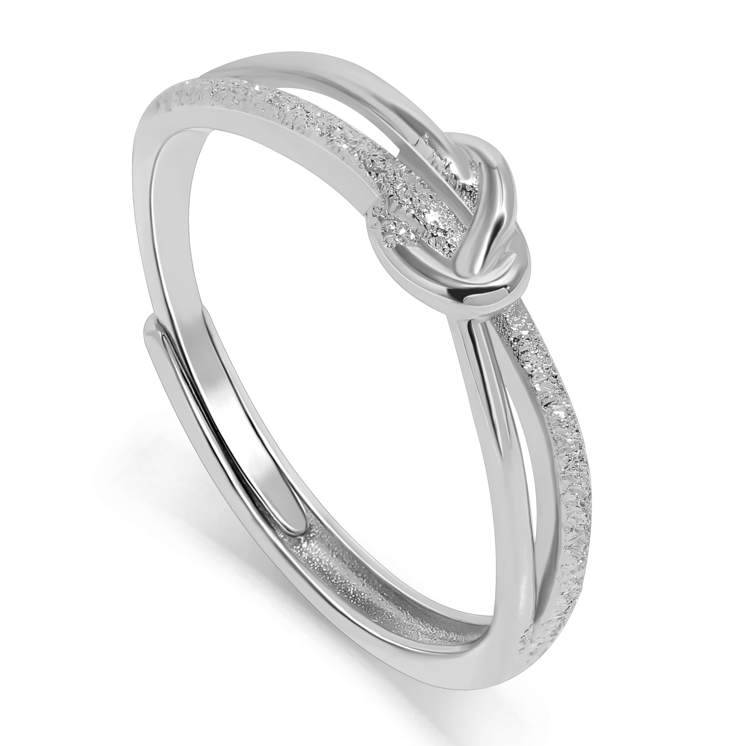 Meissa Knotenringe für Damen, 925 Sterling Silber Verstellbare Ringe Vergoldeter Statement Ring Mutter Tochter Knotenring Freundschaftsringe