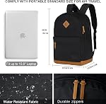 Large Travel Laptop Backpack with USB Charging Port for Men and Women, Work Backpack, Classic Backpack for College, Travel(18Inches/Black)