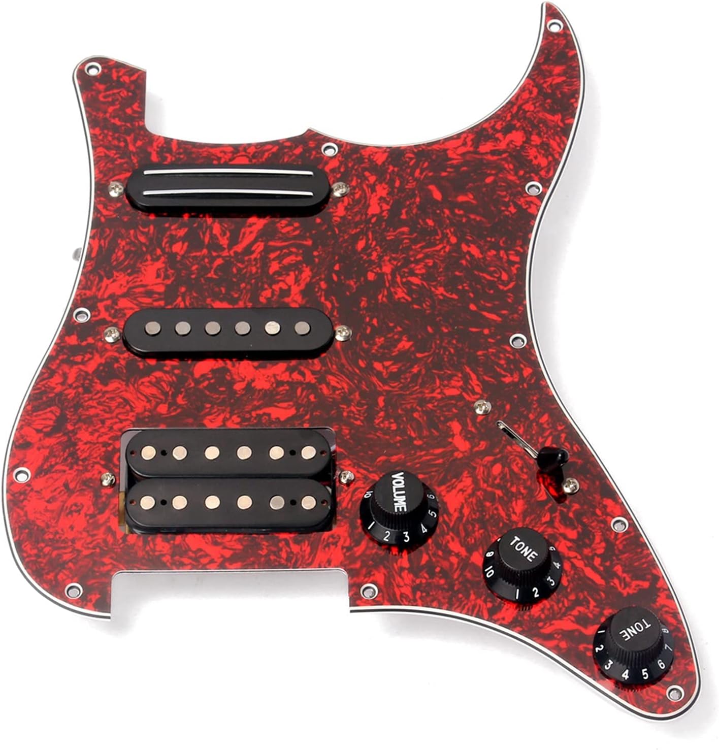Loaded pickguard Red Pearl SSH Double Panel Full Circuit Electric Guitar Guard Board Prewired Loaded Pickguard
