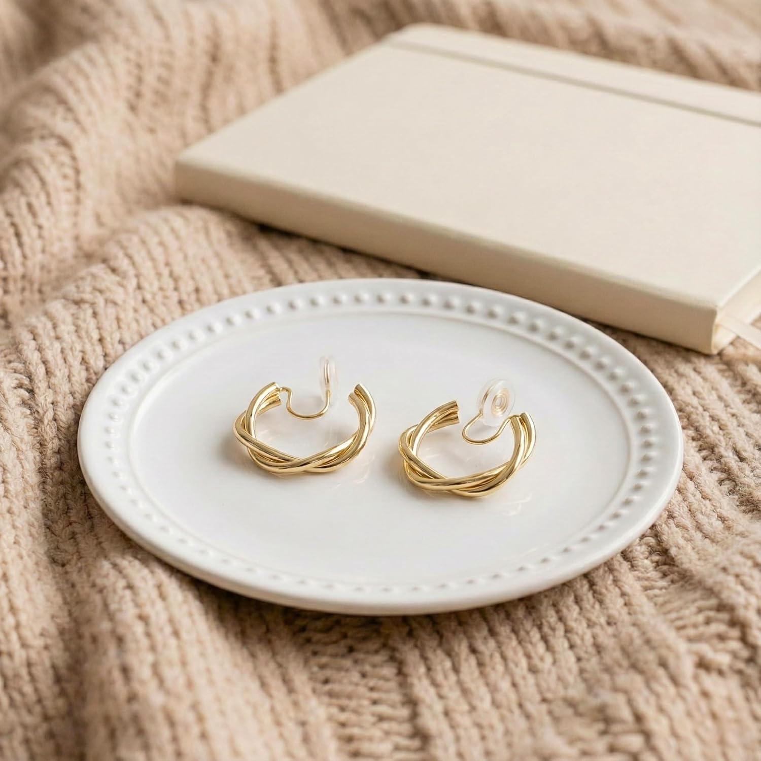 Comfortable Gold Clip-On Earrings for Women – Adjustable, Non-Pierced Ears, Pain-Free Wear - Image 5